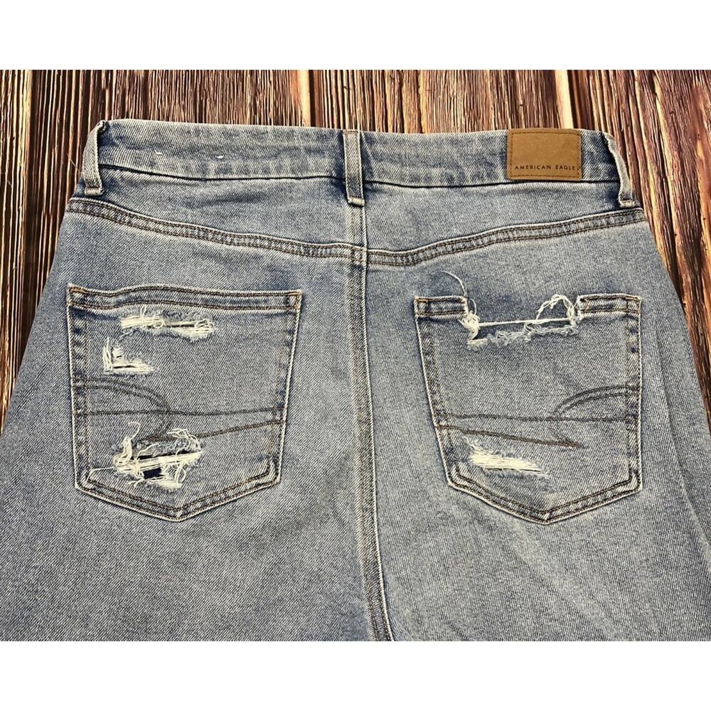 American Eagle Outfitters Curvy Mom Denim Stretch Distressed Womens Size 8 Reg